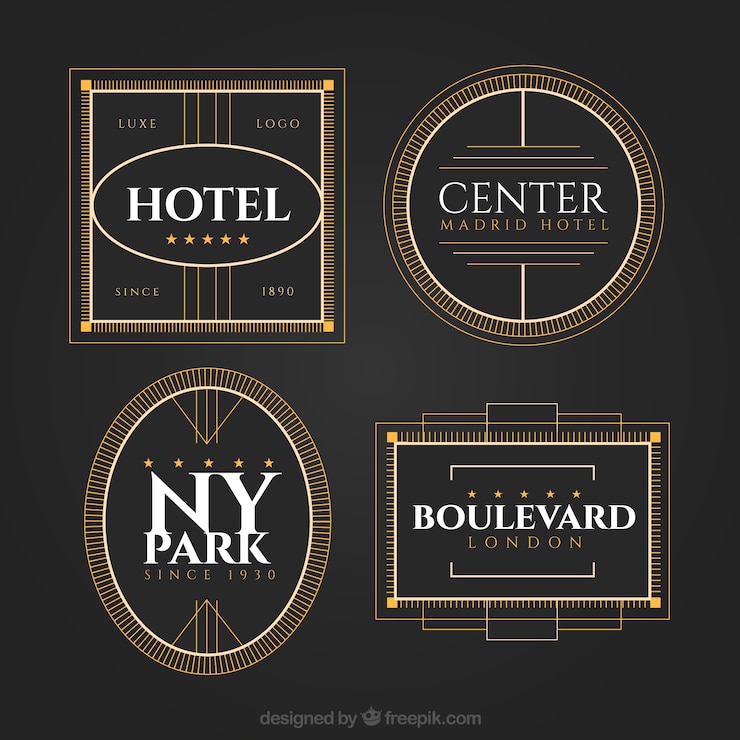 Bezpłatny plik Wektor elegancki hotel logos paczka