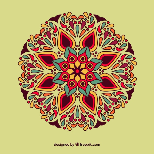 Elegancki Kolorowy Mandala Tło