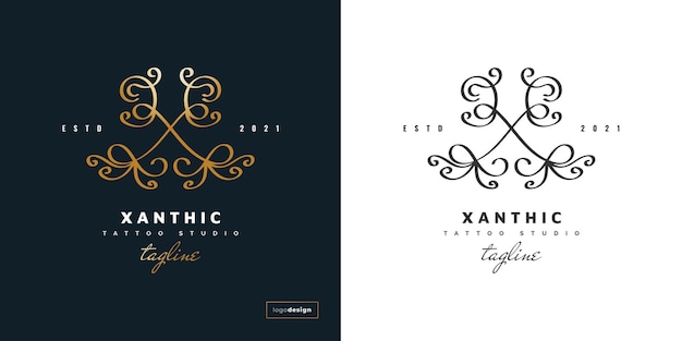 Elegancki projekt logo litery x w stylu pisma ręcznego. logo x signature lub symbol na ślub, modę, biżuterię, butik, tożsamość botaniczną, kwiatową lub biznesową