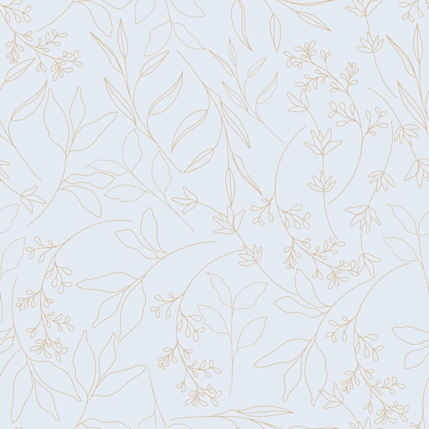 Bezpłatny wektor elegancki, ręcznie rysowane złoty kwiatowy wzór bez szwu