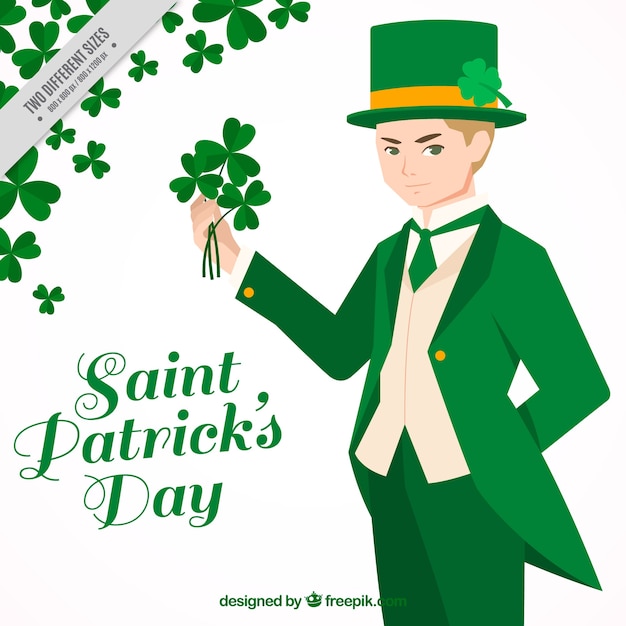 Elegancki Saint Patrick Dzień Mężczyzna Tło