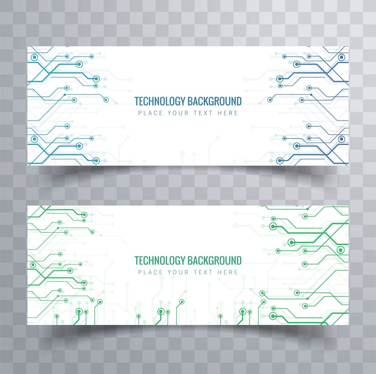 Bezpłatny plik Wektor elegancki zestaw bannerów technologii projektowania