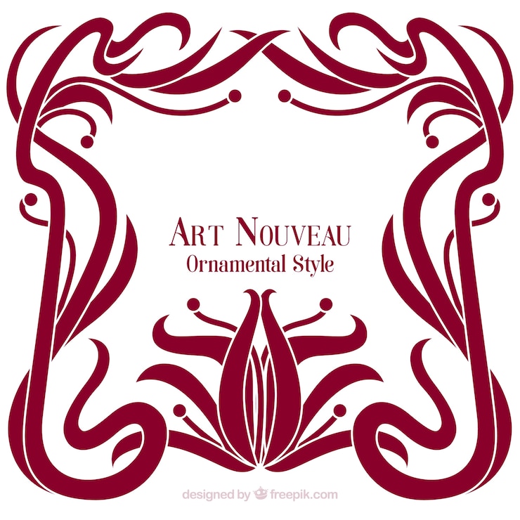 Bezpłatny plik Wektor eleganckie art nouveau kwiatu ramki