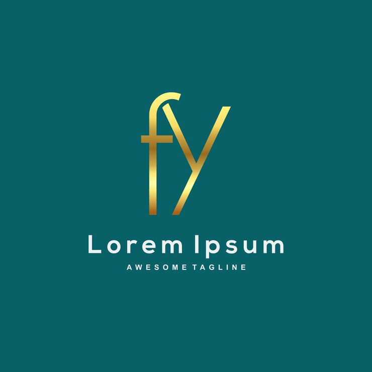 Bezpłatny plik Wektor eleganckie logo z monogramem litery fy
