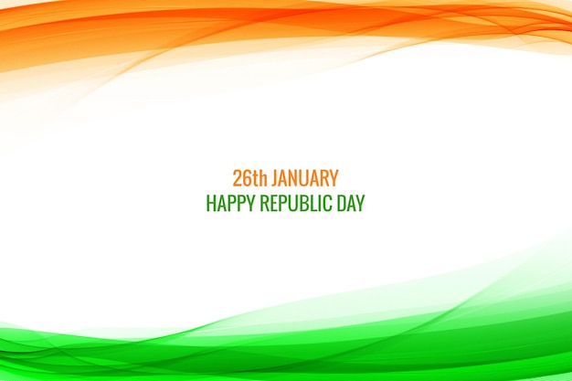 Eleganckie Tło Fala Tematu Tricolor Dzień Republiki Indyjskiej