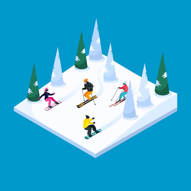 Element Isometric Skiing Landscape