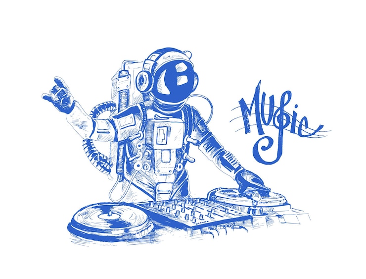 Bezpłatny plik Wektor element projektu ulotki plakatu muzycznego astronaut dj