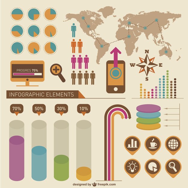 Elementy Infografika Zestaw Wektor Darmo