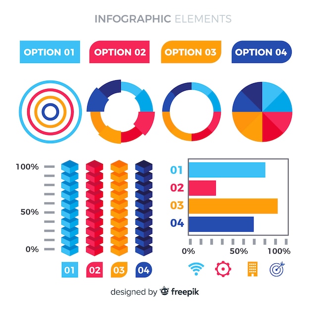 Bezpłatny wektor elementy płaskie infographic