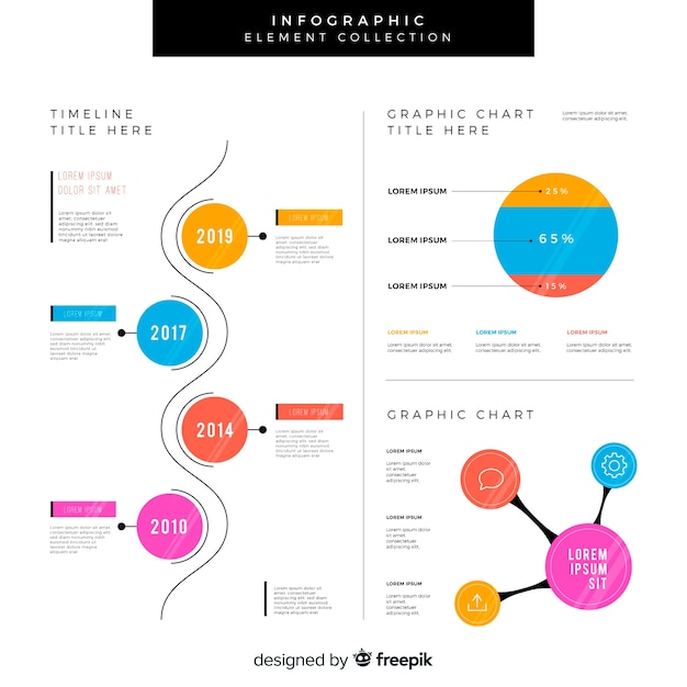 Bezpłatny wektor elementy płaskie infographic