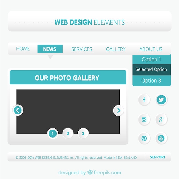 Bezpłatny wektor elementy web design w kolorze niebieskim