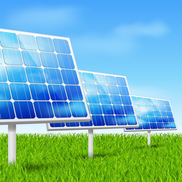 Bezpłatny wektor energia ekologiczna, panele słoneczne