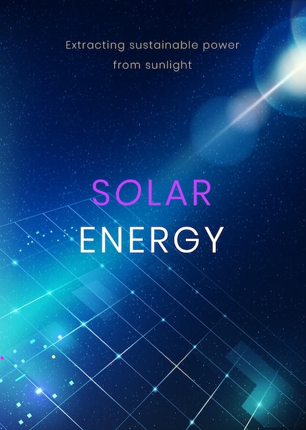 Bezpłatny wektor energia słoneczna plakat szablon wektor środowisko technologia