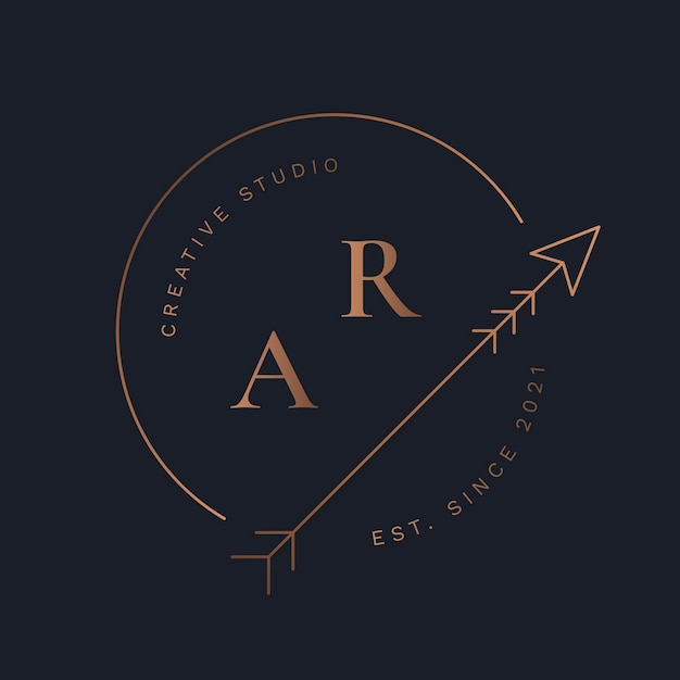Bezpłatny wektor estetyczny biznesowy szablon logo strzałki, minimalny wektor graficzny