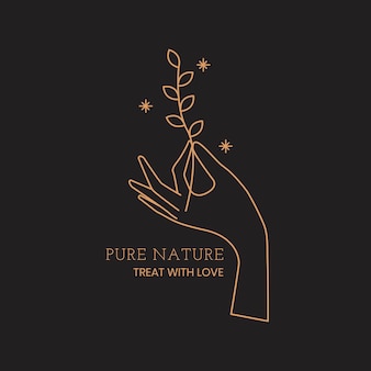 Estetyczny szablon logo natury, edytowalny wektor minimalistycznego projektu