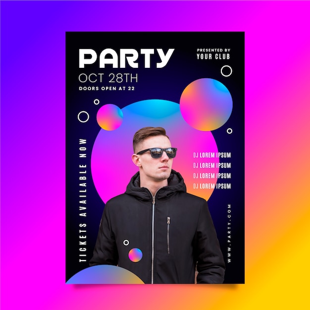 Facet Z Okulary Muzyki Party Plakat