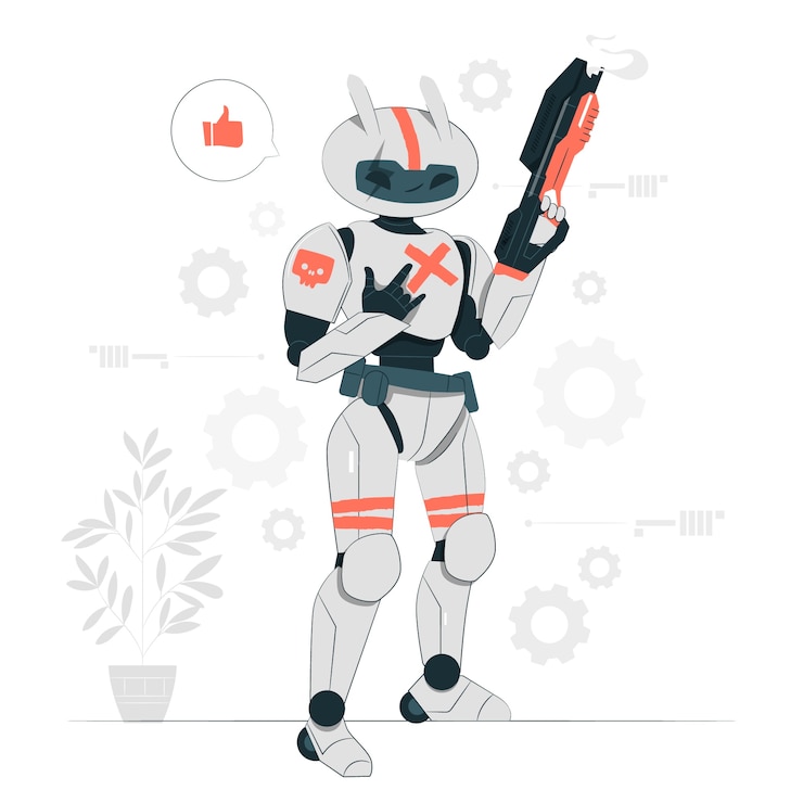 Bezpłatny plik Wektor fajna ilustracja koncepcji robota