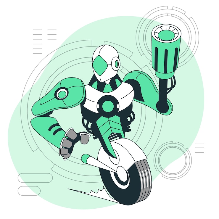 Bezpłatny plik Wektor fajna ilustracja koncepcji robota