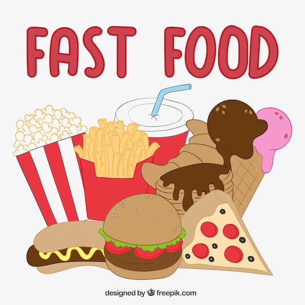 Bezpłatny wektor fast food ilustracji