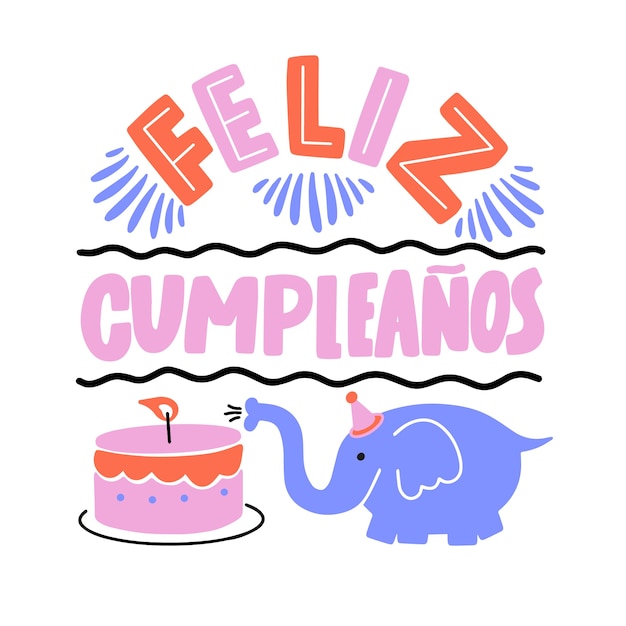 Feliz Cumpleaños Motyw Z Literami