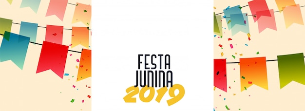 Festa Junina 2019 Banner Z Flagami I Konfetti