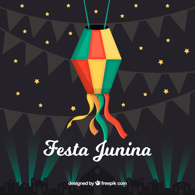 Bezpłatny wektor festa junina nocy tła projekt