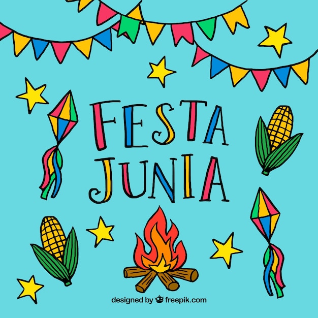 Festa Junina Tło Z Tradycyjnymi Elementami