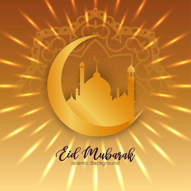 Festiwal Eid Mubarak Artystyczny Islamski Wektor Projektu Tła Meczetu