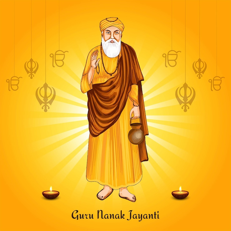 Bezpłatny plik Wektor festiwal guru nanak jayanti tło karty powitalnej