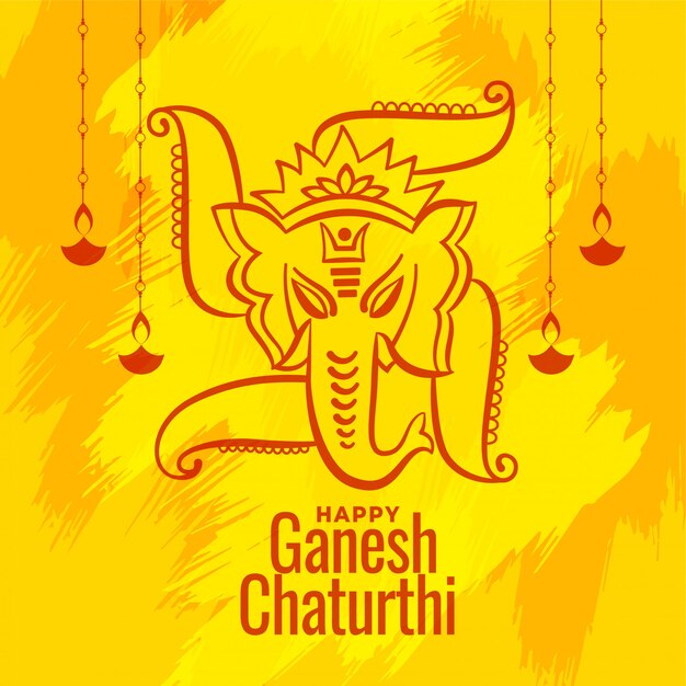 Festiwal Shree Ganesh Chaturthi życzy kartkę z życzeniami