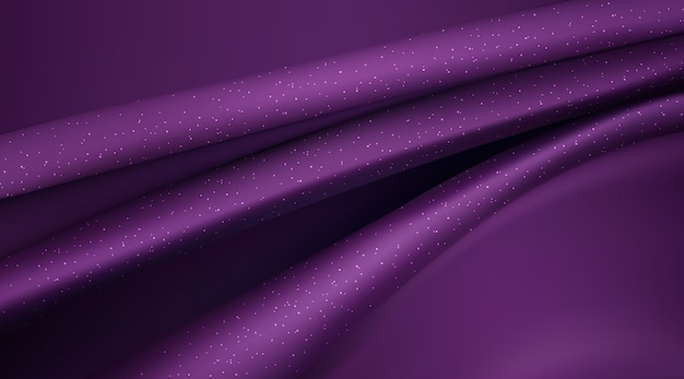 Fioletowa jedwabista tkanina abstrakcyjne tło ilustracja 3d realistyczne wirowane tkaniny