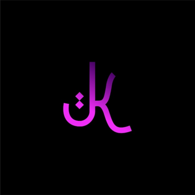 Bezpłatny wektor fioletowo-różowe logo jk z różowym logo