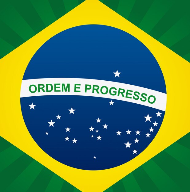 Flaga Brazylii z napisem