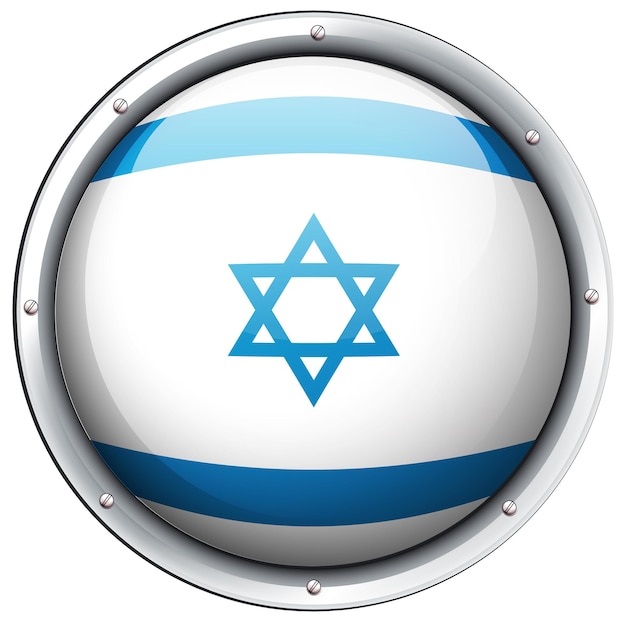 Flaga Izraela na okrągłej odznace