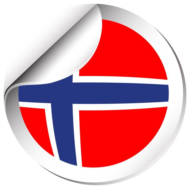 Flaga Norwegii w projekcie naklejki