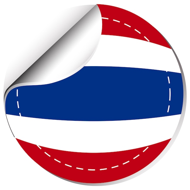 Flaga Tajlandii na okrągłej naklejce