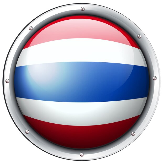 Bezpłatny wektor flaga tajlandii w okrągłej ramce