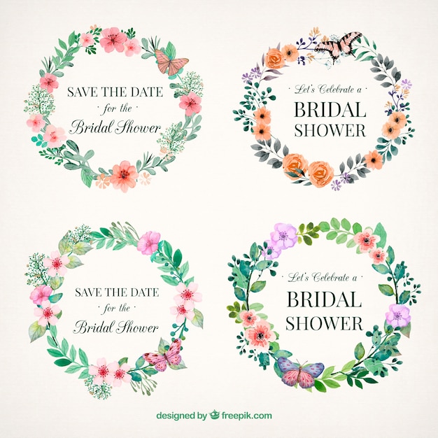 Floral Ramki ślubne Prysznic Malowane Akwarelą