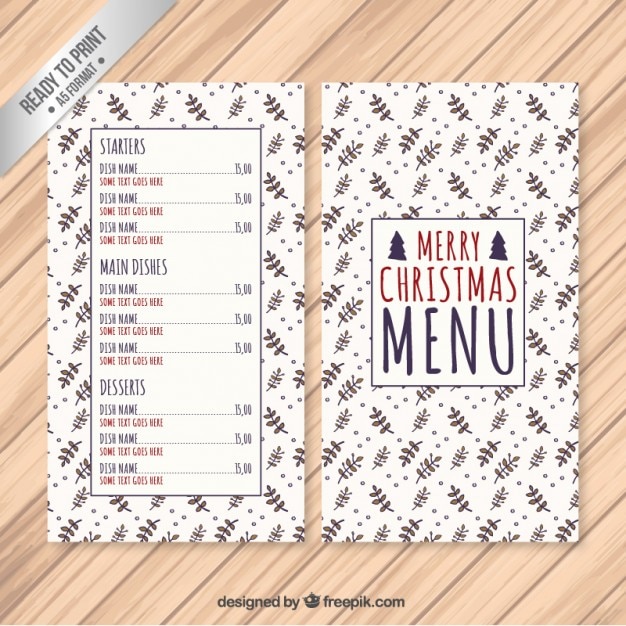 Bezpłatny wektor floral święta menu