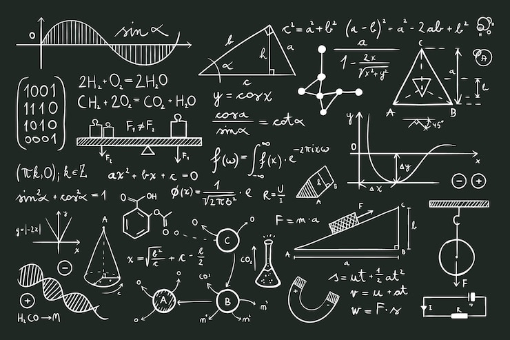 Bezpłatny plik Wektor formuły naukowe na tablicy