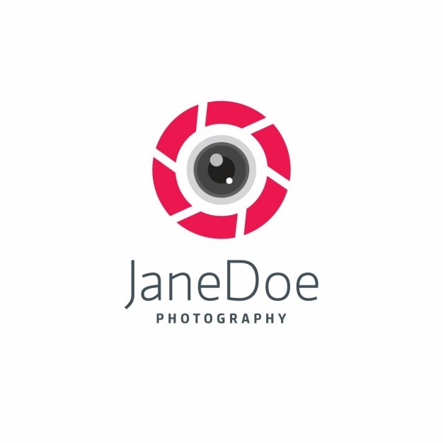Bezpłatny wektor fotografia czerwony szablon logo