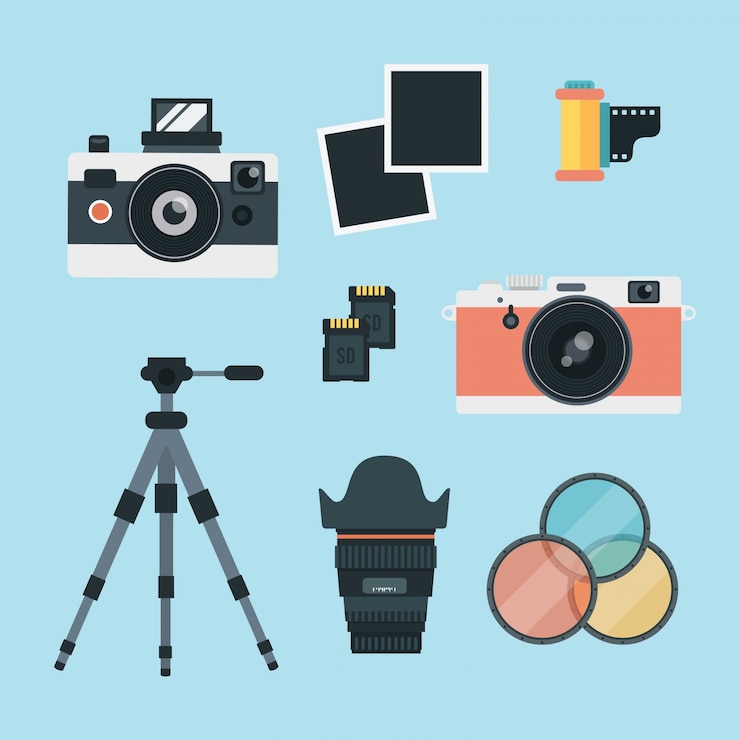 Bezpłatny plik Wektor fotografia w stylu vintage zestaw