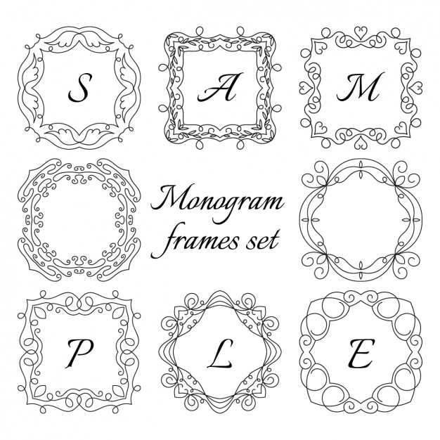 Bezpłatny wektor frame set monogram