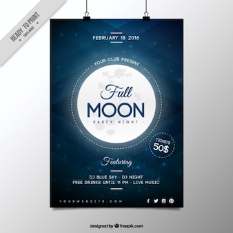 Full moon party night plakat