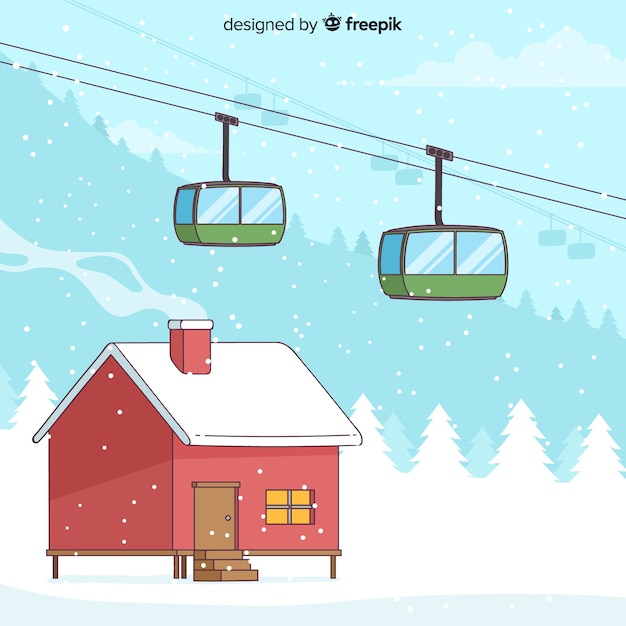 Funicular Winter Background