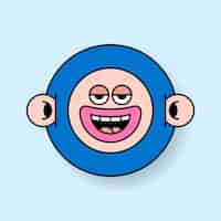 Bezpłatny wektor funky małpa potwór emoji naklejki wektor
