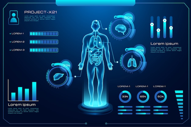 Futurystyczna technologia infographic medyczne