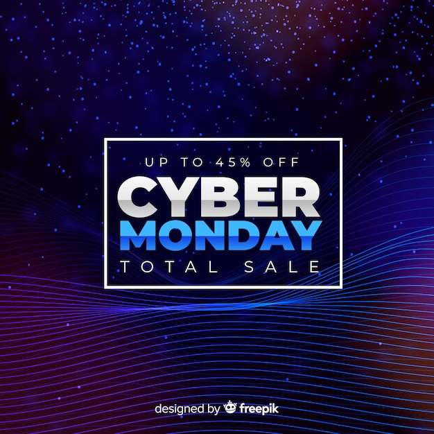 Futurystyczny Cyber Poniedziałku Sprzedaży Tło Z Neonowymi Skutkami