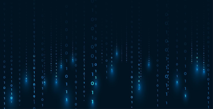 Bezpłatny plik Wektor futurystyczny kod binarny, tapeta cyberspace dla sieci danych internetowych