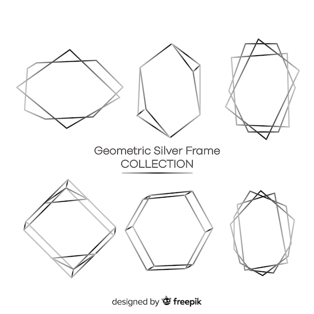 Bezpłatny wektor geometryczna srebrna rama